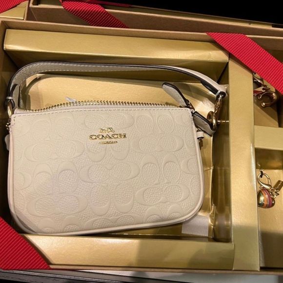 LAST 1 ❤️ NWT Coach Boxed Nolita 15 Embossed Signature Leather Chalk CF549 Gift - Picture 5 of 14